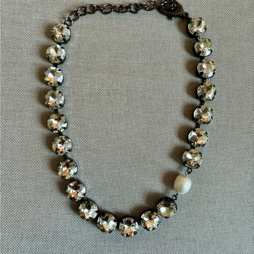 Anthropologie Crystal and Pearl Necklace